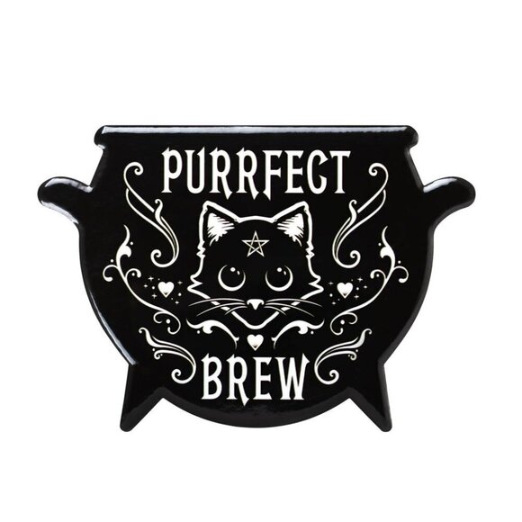 New! Alchemy Gothic Purrfect Brew Coaster - Picture 1 of 1